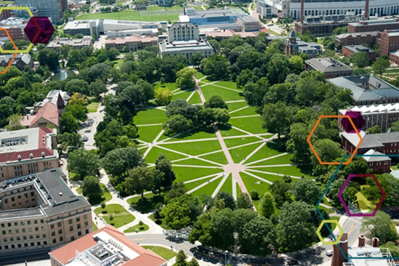 Aerial view of the Oval.